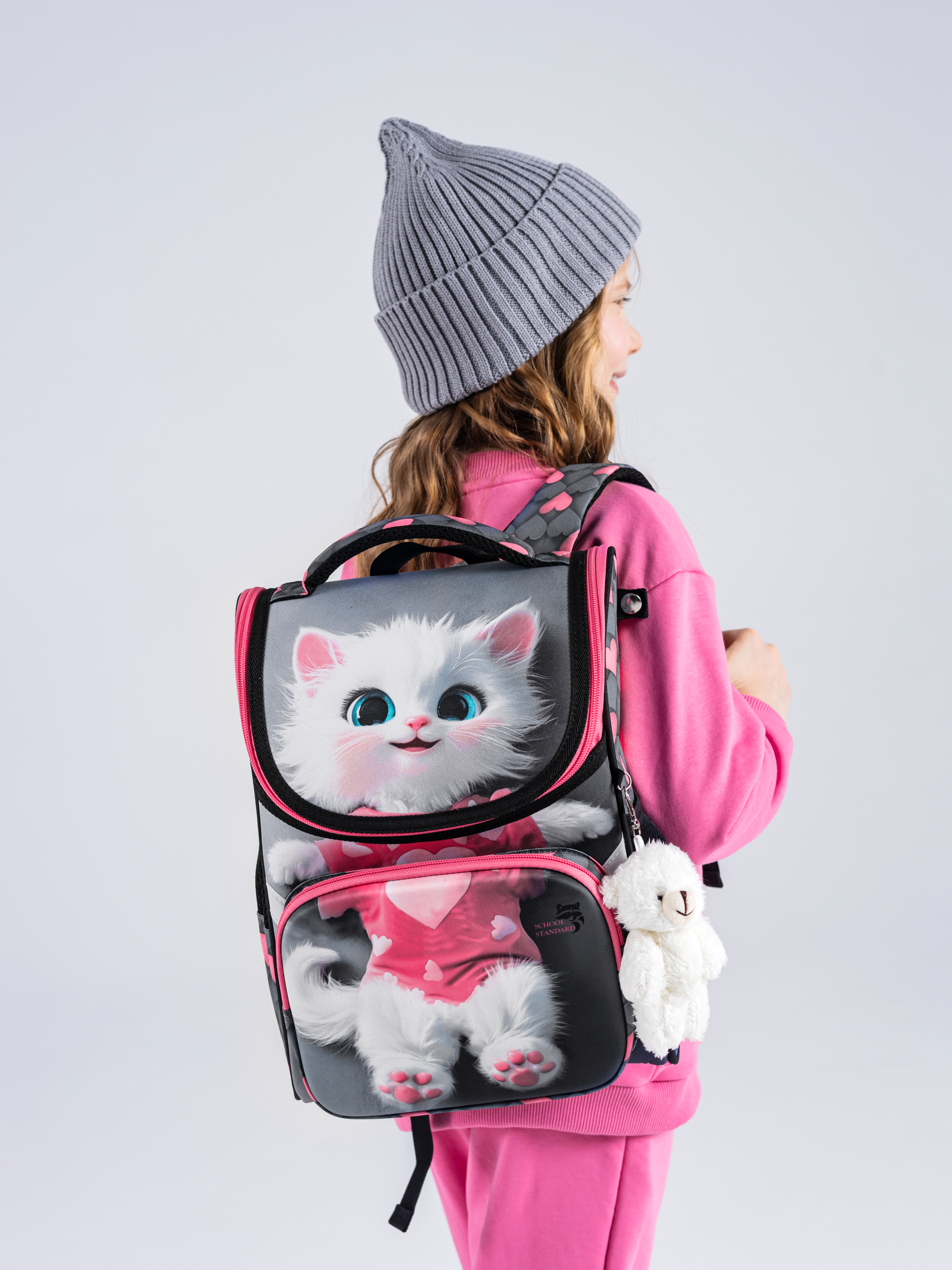 Ранец School Standard для девочки школы 4 в 1+ мишка - фото 3