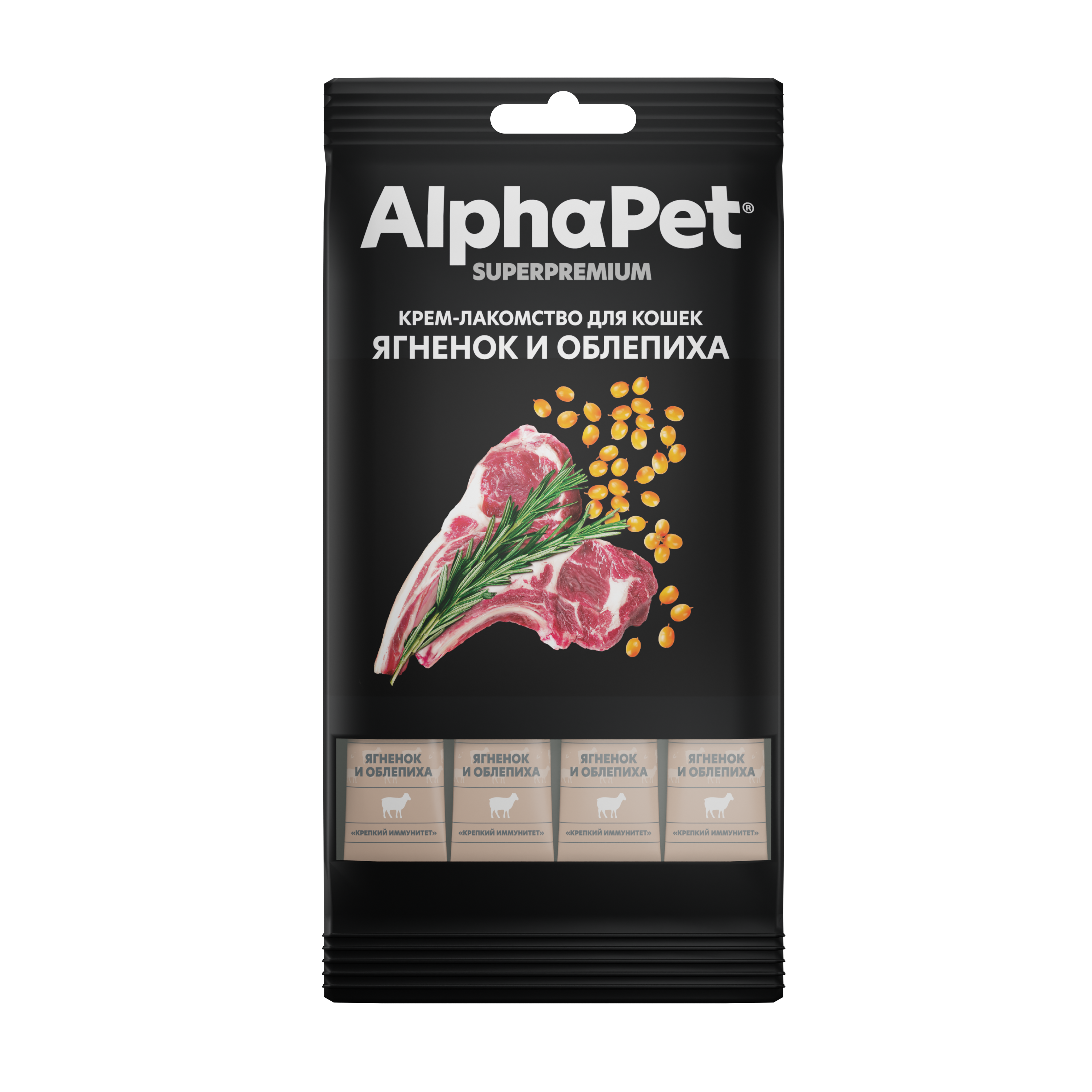 С ягненком и облепихой AlphaPet Лакомство для кошек - фото 1