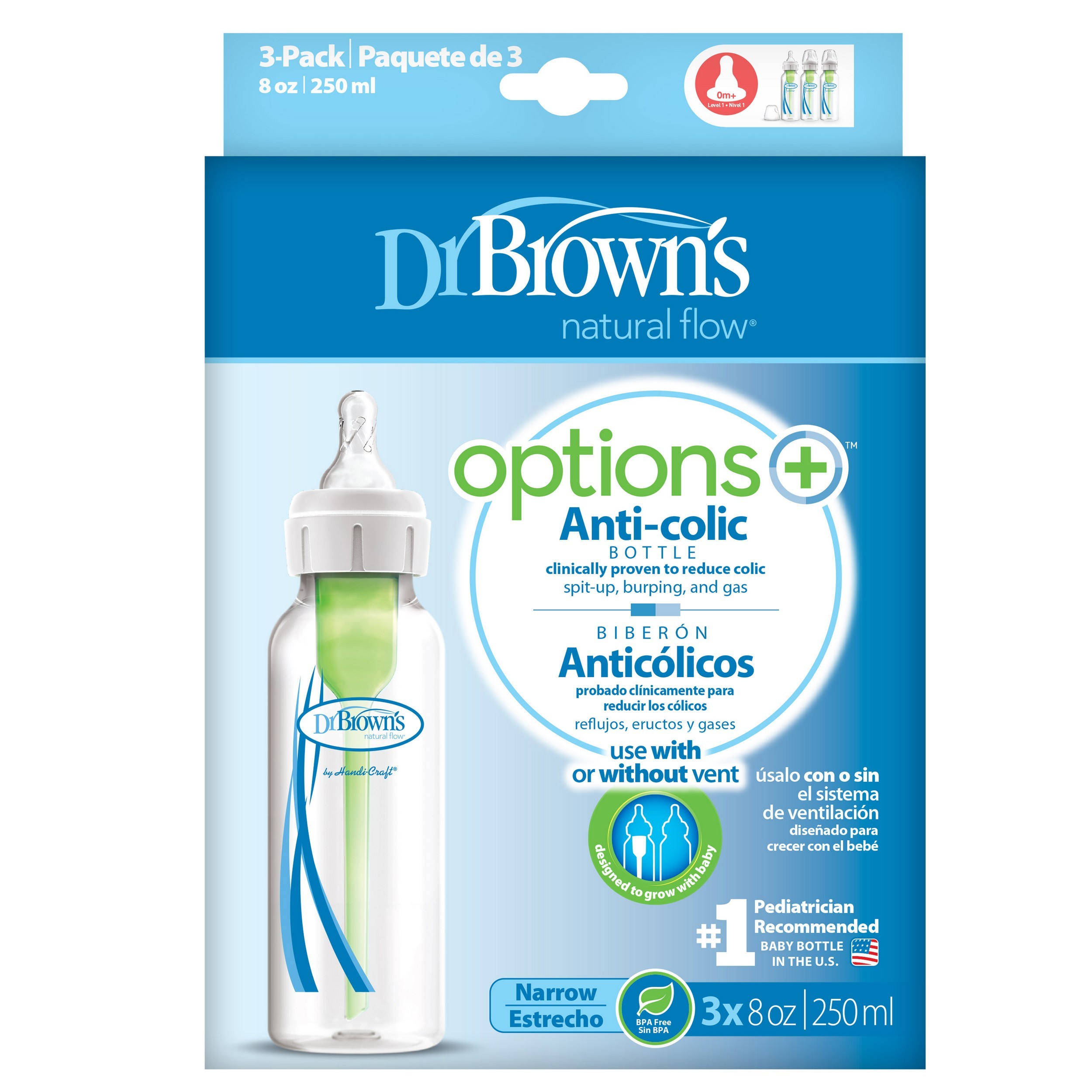 Бутылочка Dr Browns Anti-Colic 250 мл 3 шт. - фото 2