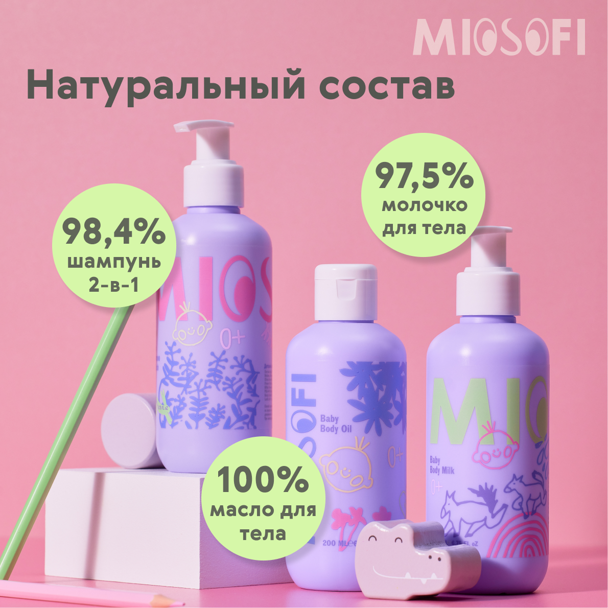 Набор средств MIOSOFI для новорожденных 600 мл - фото 6
