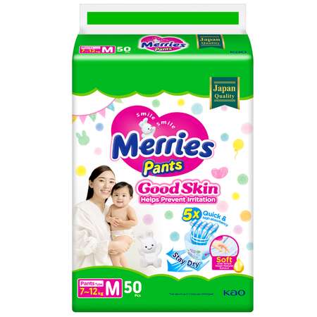 Трусики Merries Good Skin M (7-12 кг) 50 шт.