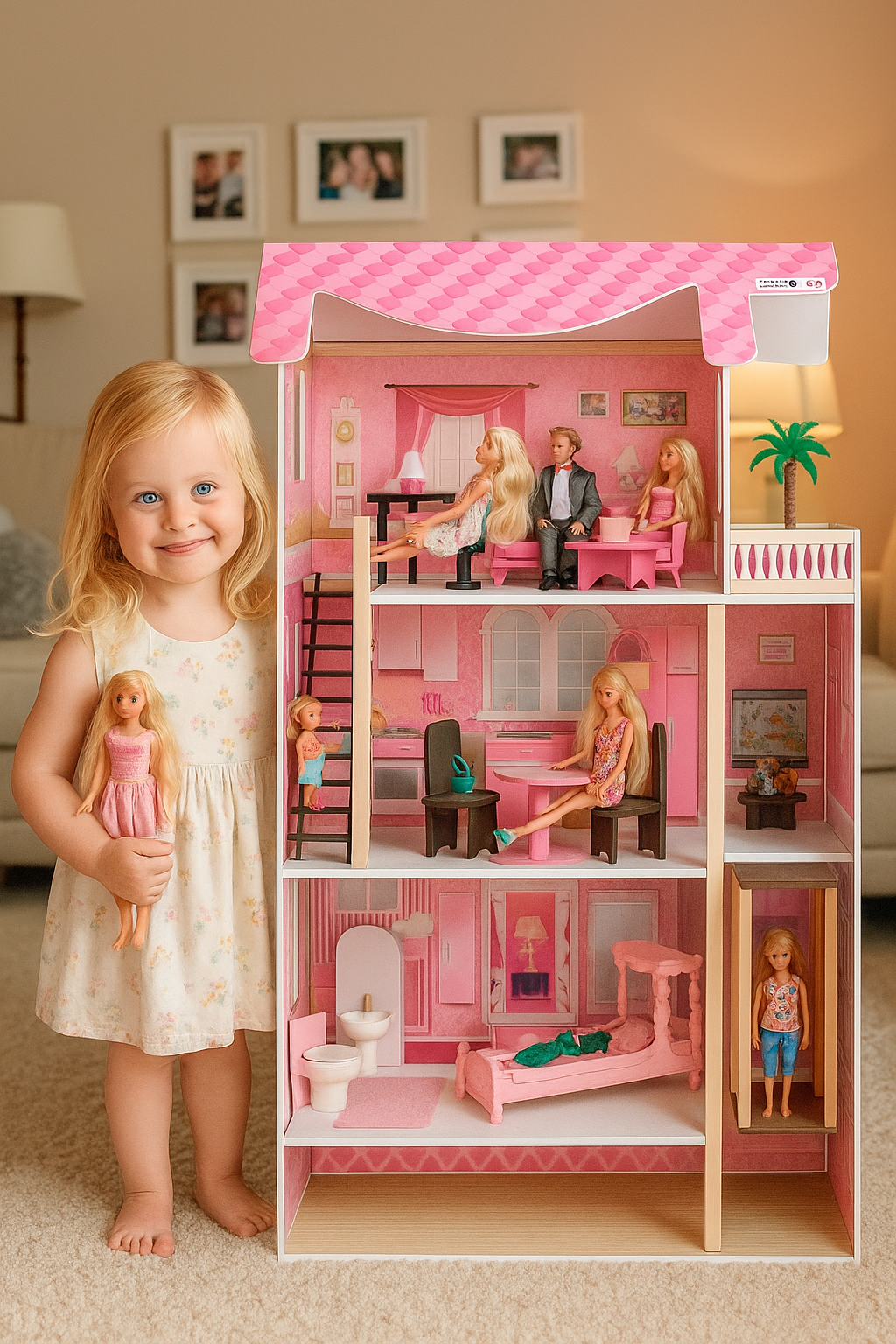 Домик для кукол PAREMO 105 см с мебелью PD318-03 - фото 1