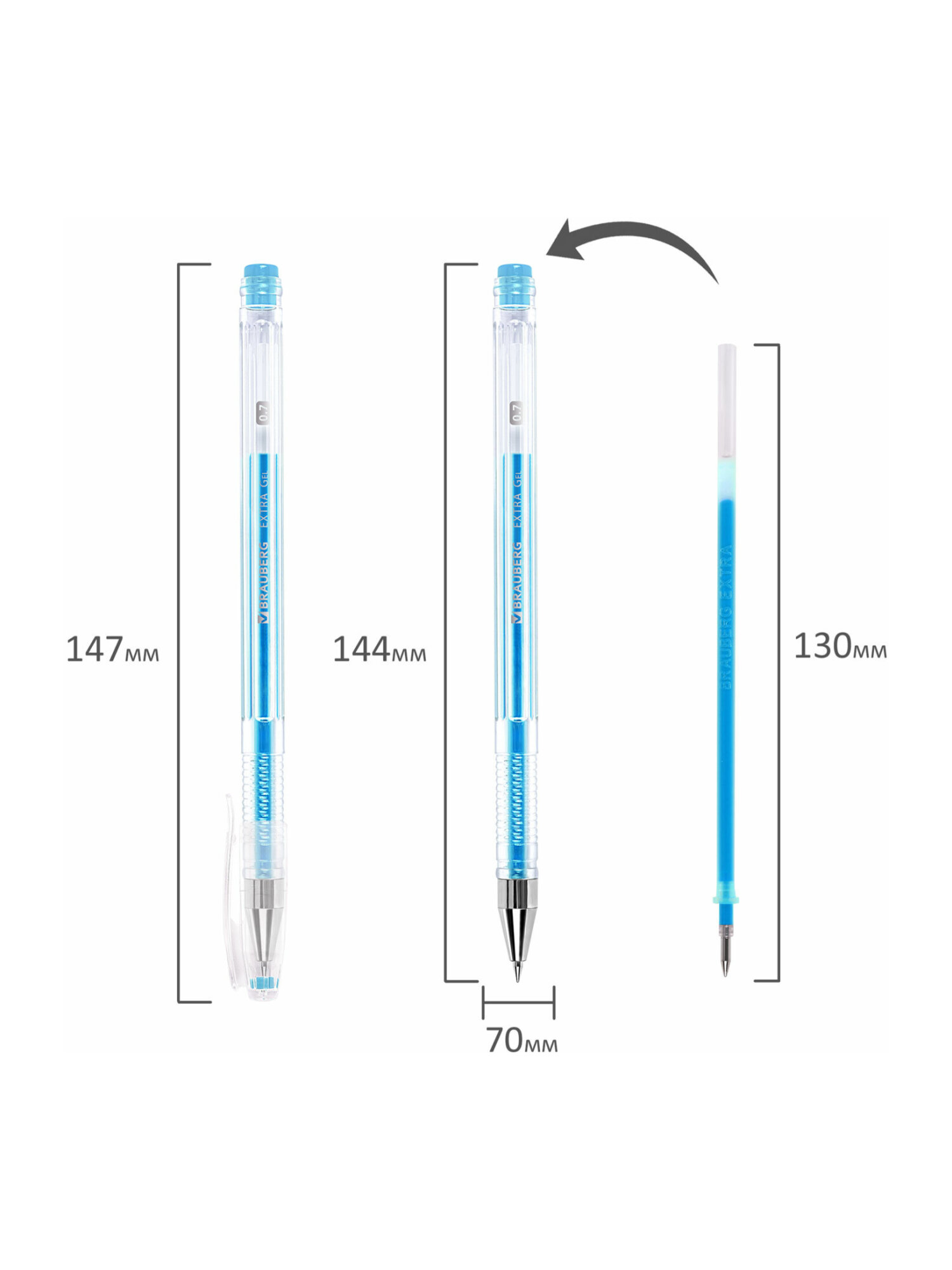 Ручка гелевая Brauberg 6 шт. - фото 13