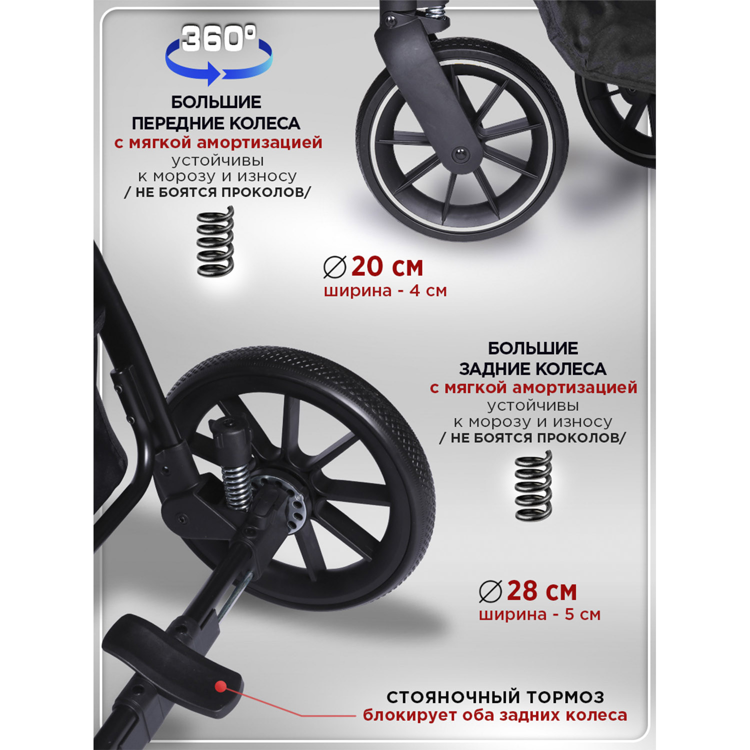 Коляска прогулочная BabyCare Venga Серый Меланж серый - фото 16