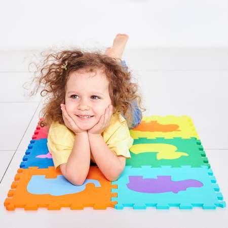 Развивающий коврик-пазл ElBascoToys Животные 6 элементов