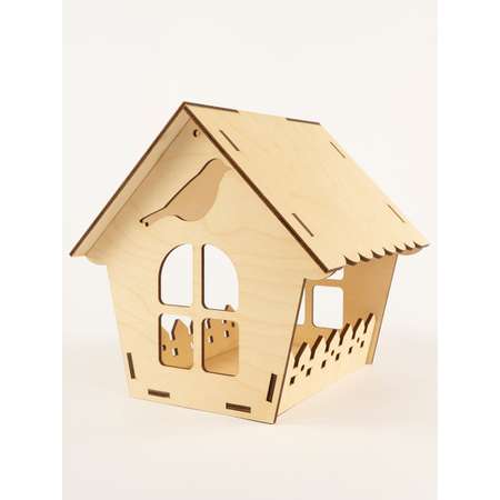 Кормушка WOODING design Домик с птичкой КФ-05