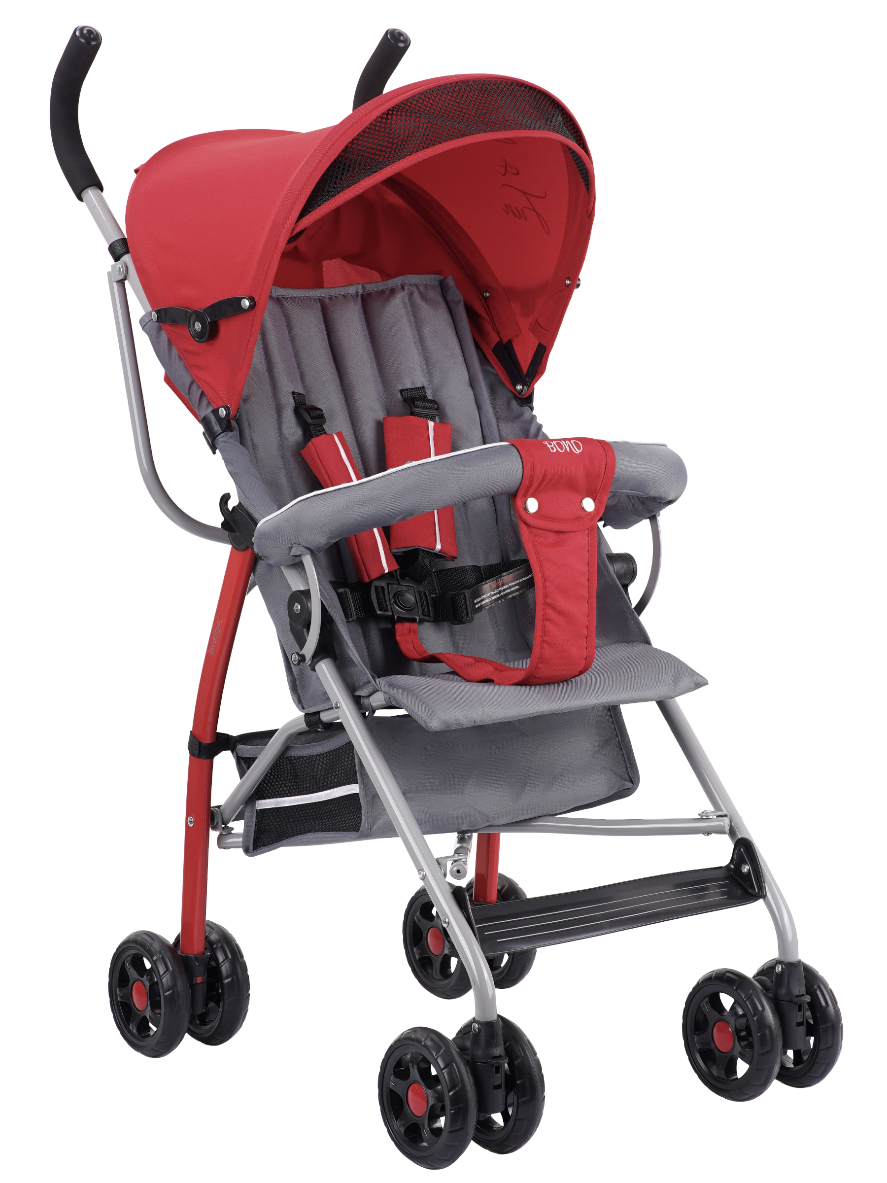 Коляска прогулочная Indigo Bono красный - фото 9