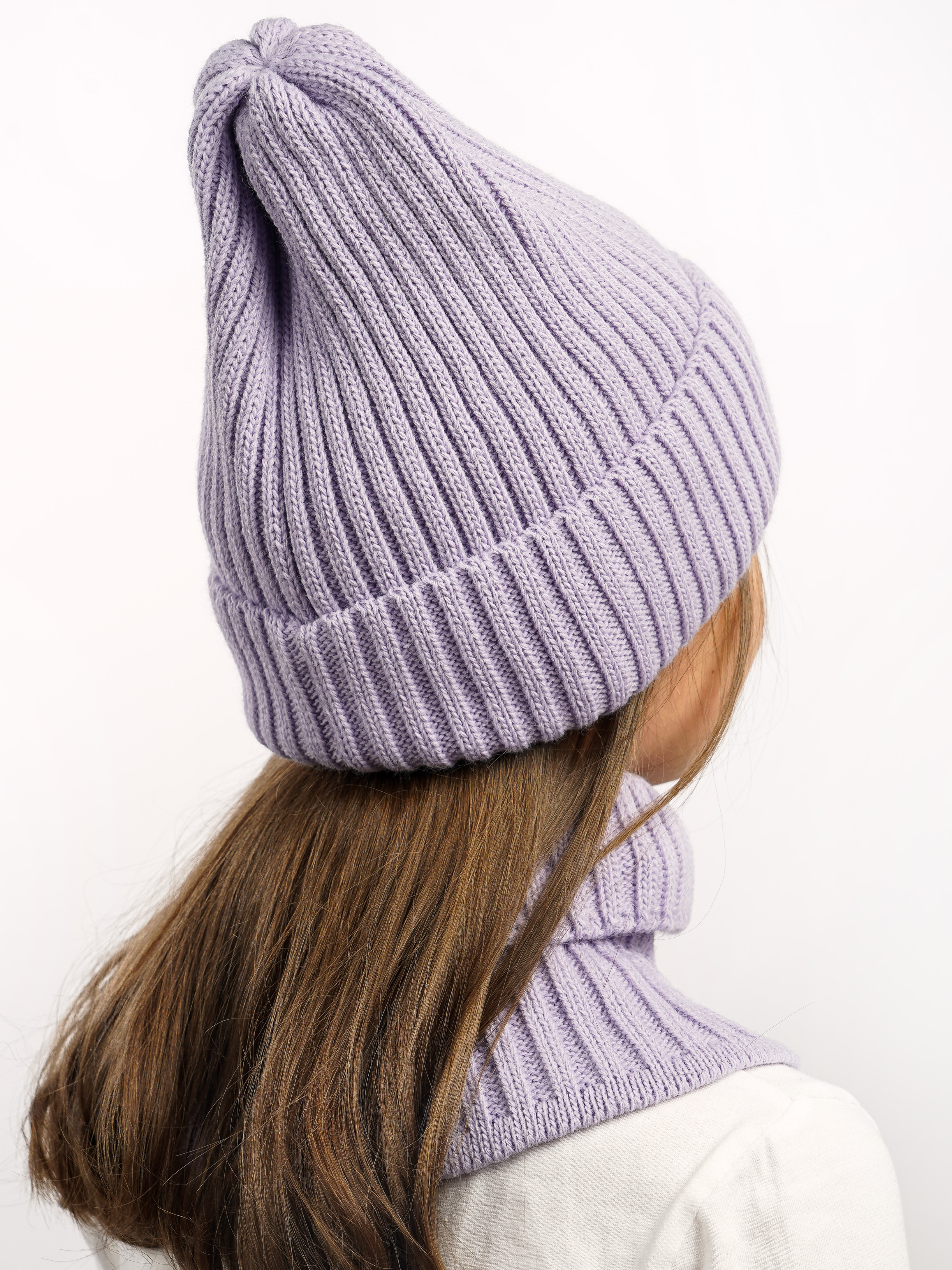 Шапка и снуд ПриКиндер U-W_233979 Цвет: Сиреневый - фото 11