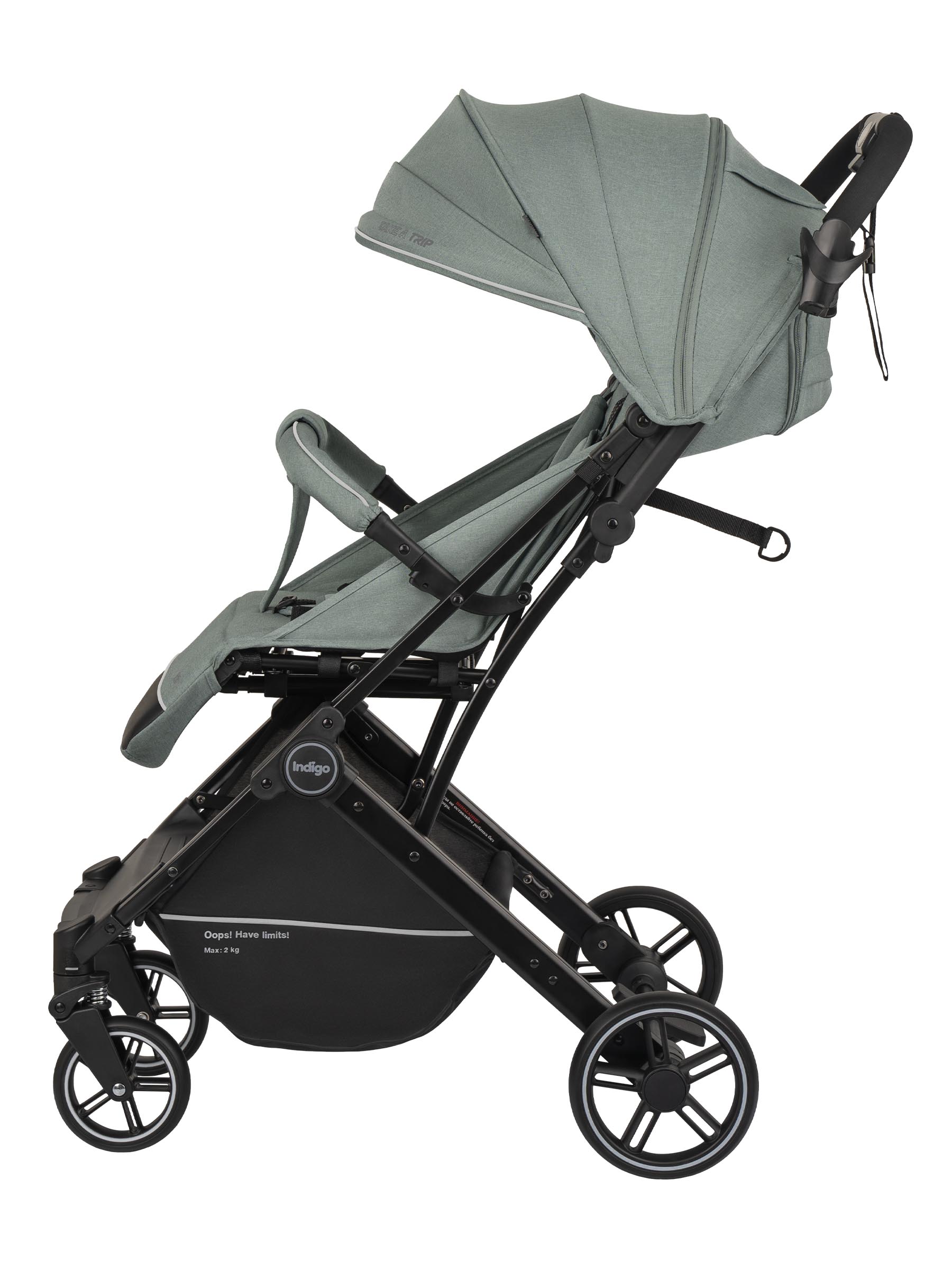 Коляска прогулочная Indigo Trip для путешествий зеленый - фото 15