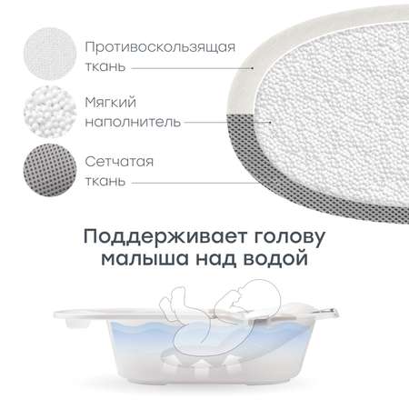 Гамак для купания Happy Baby в полоску белый
