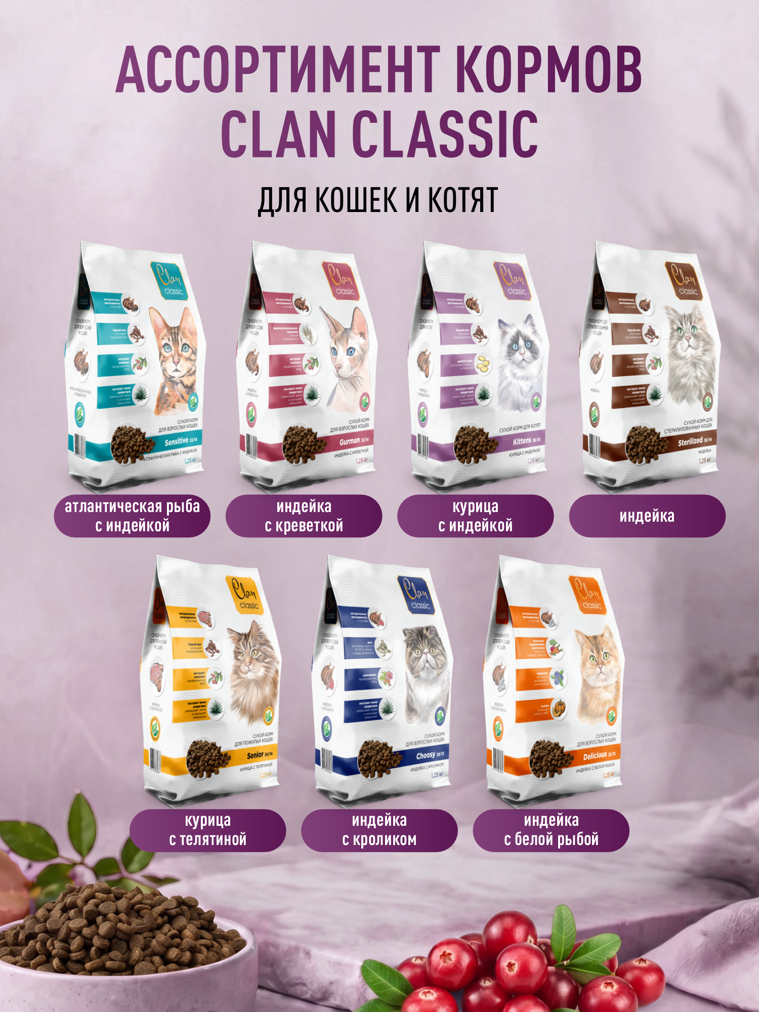 Корм для котят сухой Clan Classic Kittens 36/19 курица с индейкой 400г - фото 6