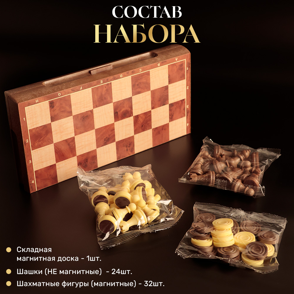 Настольная игра TIPTOPOLIS Магнитные шахматы/шашки 2в1 - фото 2