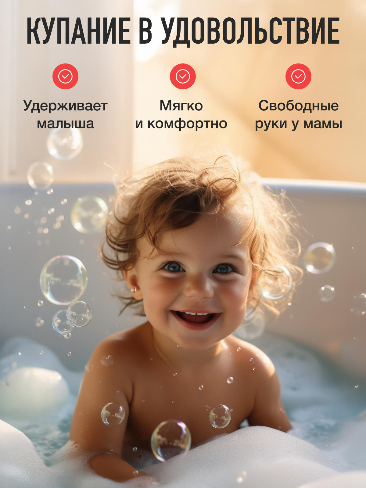 Гамак для купания Mamagoods Звездочки белый - фото 4