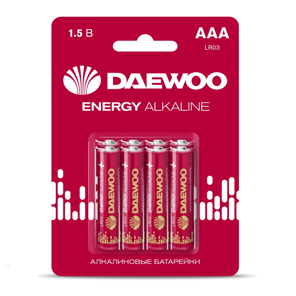 Батарейки алкалиновые DAEWOO Energy Alkaline ААА LR03 Мизинчиковые 8 шт LR03EA-8B - фото 2