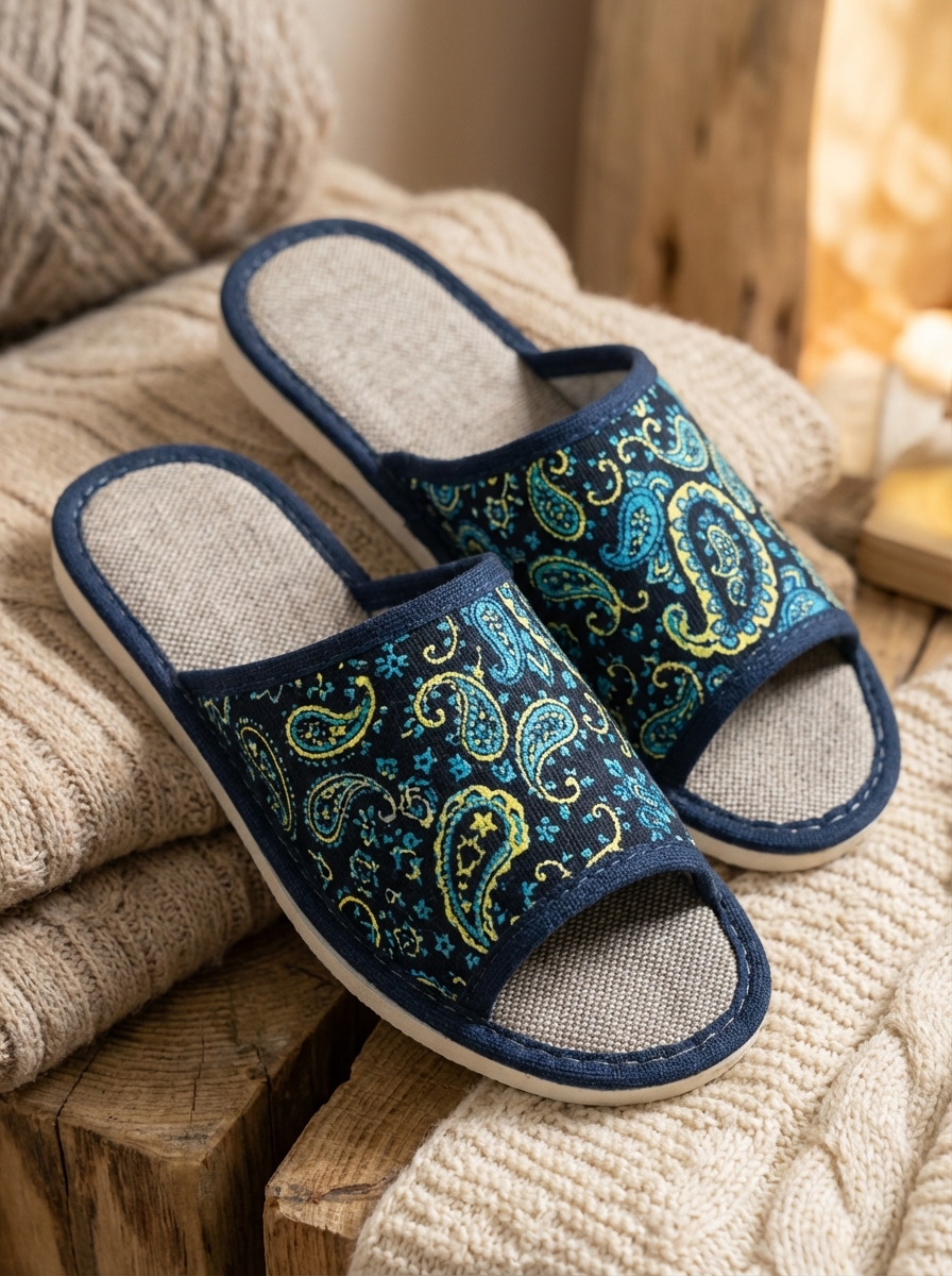 Тапочки UTA HOME 8-5/синий_голубые огурцы - фото 4