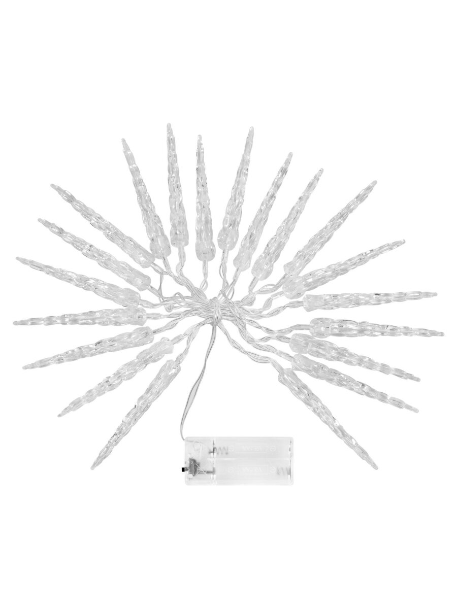 Гирлянда нить новогодняя Золотая сказка интерьерная для дома и на елку Сосульки на батарейках светодиодная - фото 7
