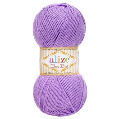 Пряжа для вязания Alize baby best бамбук акрил с эффектом антипиллинг 100 г 240 м 43 лаванда 5 мотков