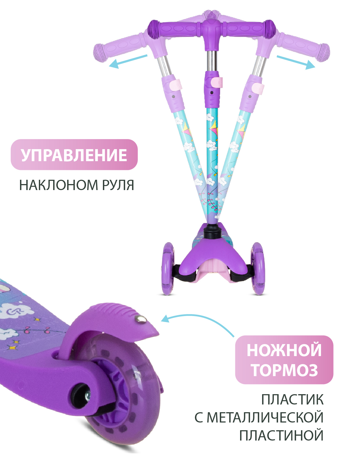 Самокат CITYRIDE трехколесный - фото 4