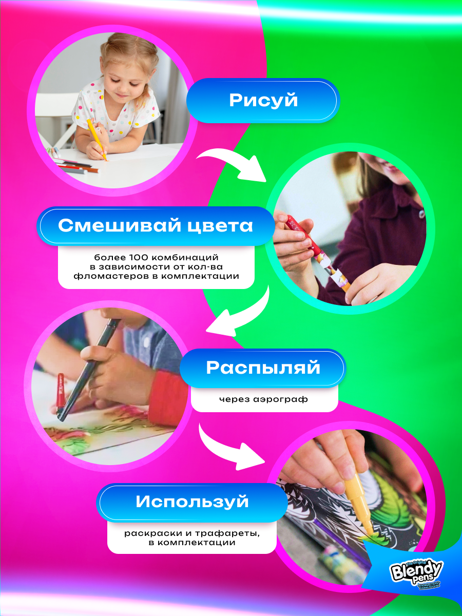 Фломастеры Blendy pens 10 цв. - фото 4