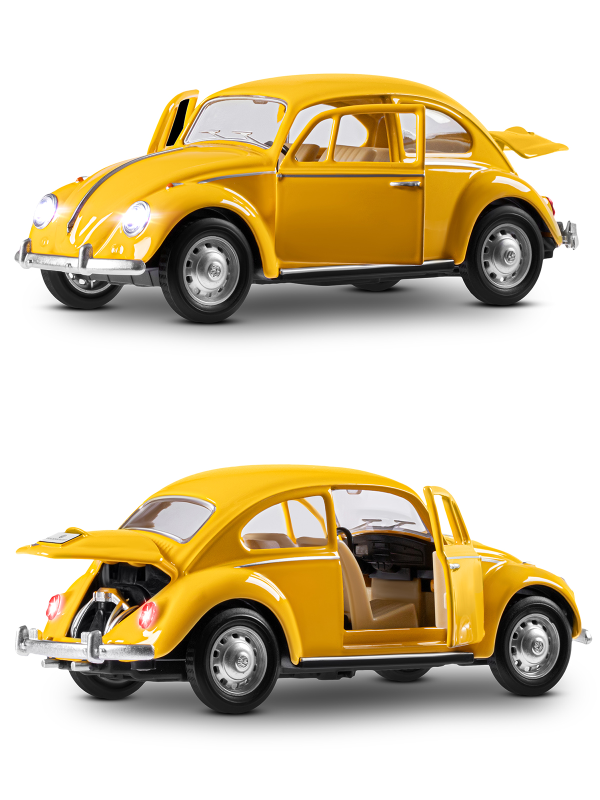 Автомобиль АВТОпанорама Volkswagen Classical Beetle 1967 1:28 JB1251658 - фото 12