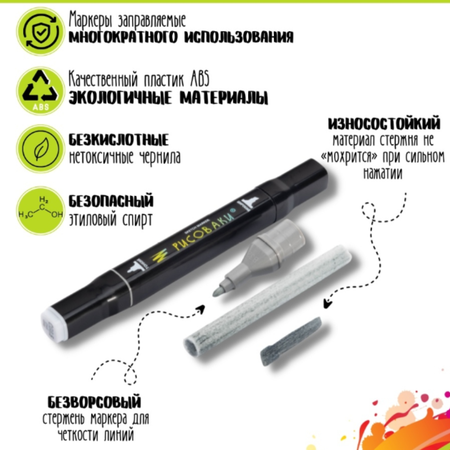 Скетчмаркер Рисоваки двусторонний 36 цв.