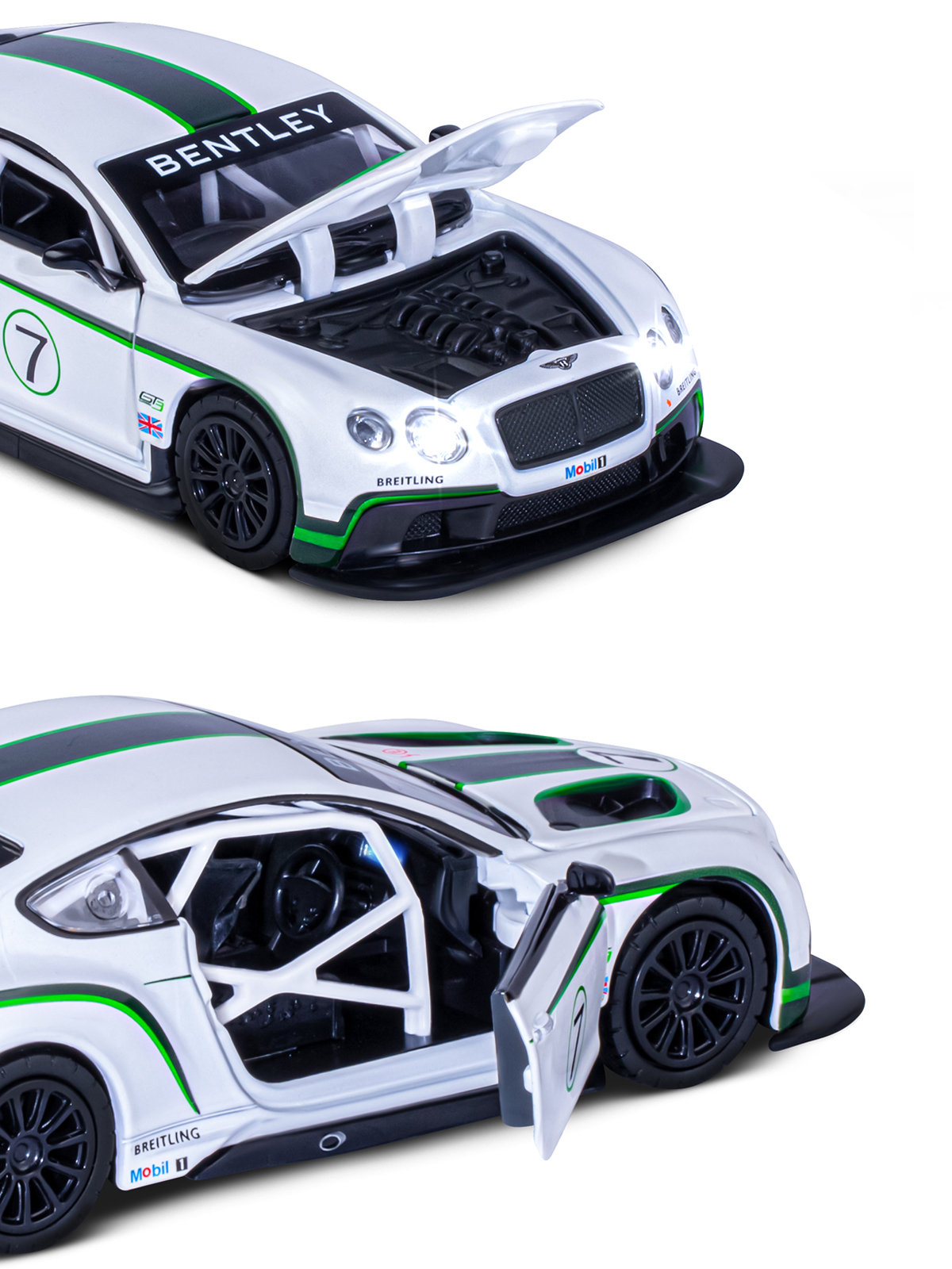 Автомобиль АВТОпанорама Bentley Continental GT3 1:32 JB1251315 - фото 9