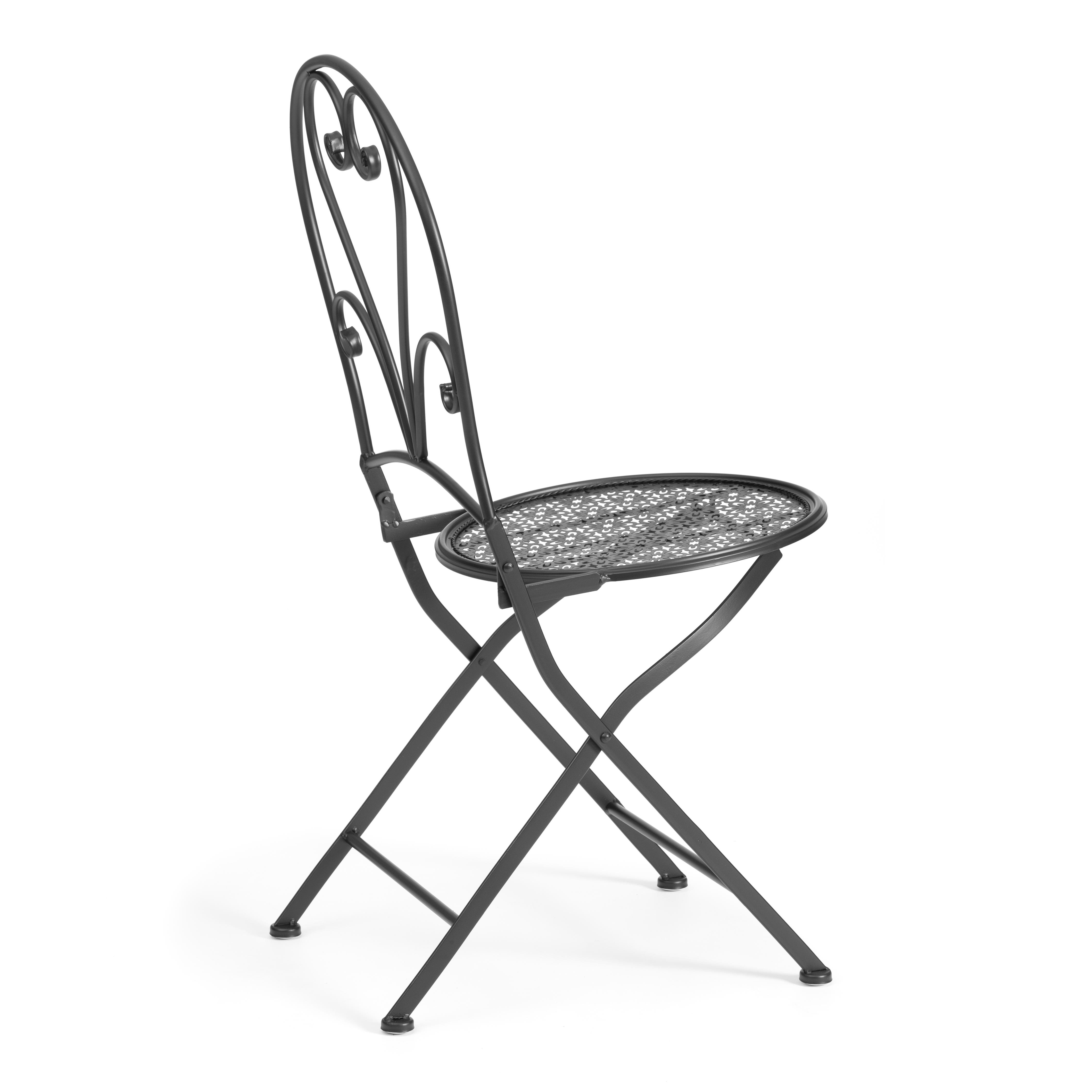 Комплект садовых стульев TETCHAIR Лав Чаир стальной сплав черный 40х47,5х94см - фото 4
