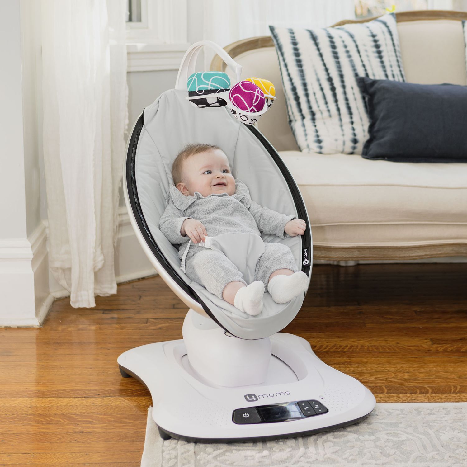 Кресло-качалка 4Moms MamaRoo 4.0 Серебристая - фото 18