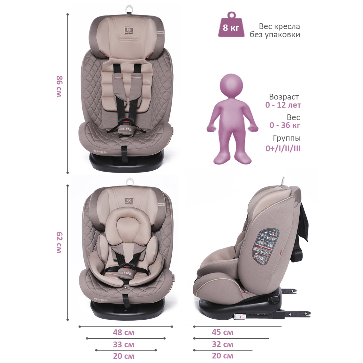Автокресло BabyCare Shelter Isofix 0+/1/2/3 (0-36 кг) - фото 7