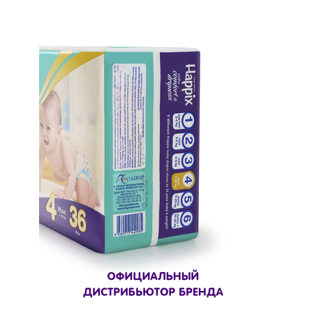 Подгузники Happix для новорожденных 4 (7-18 кг) 36 шт.