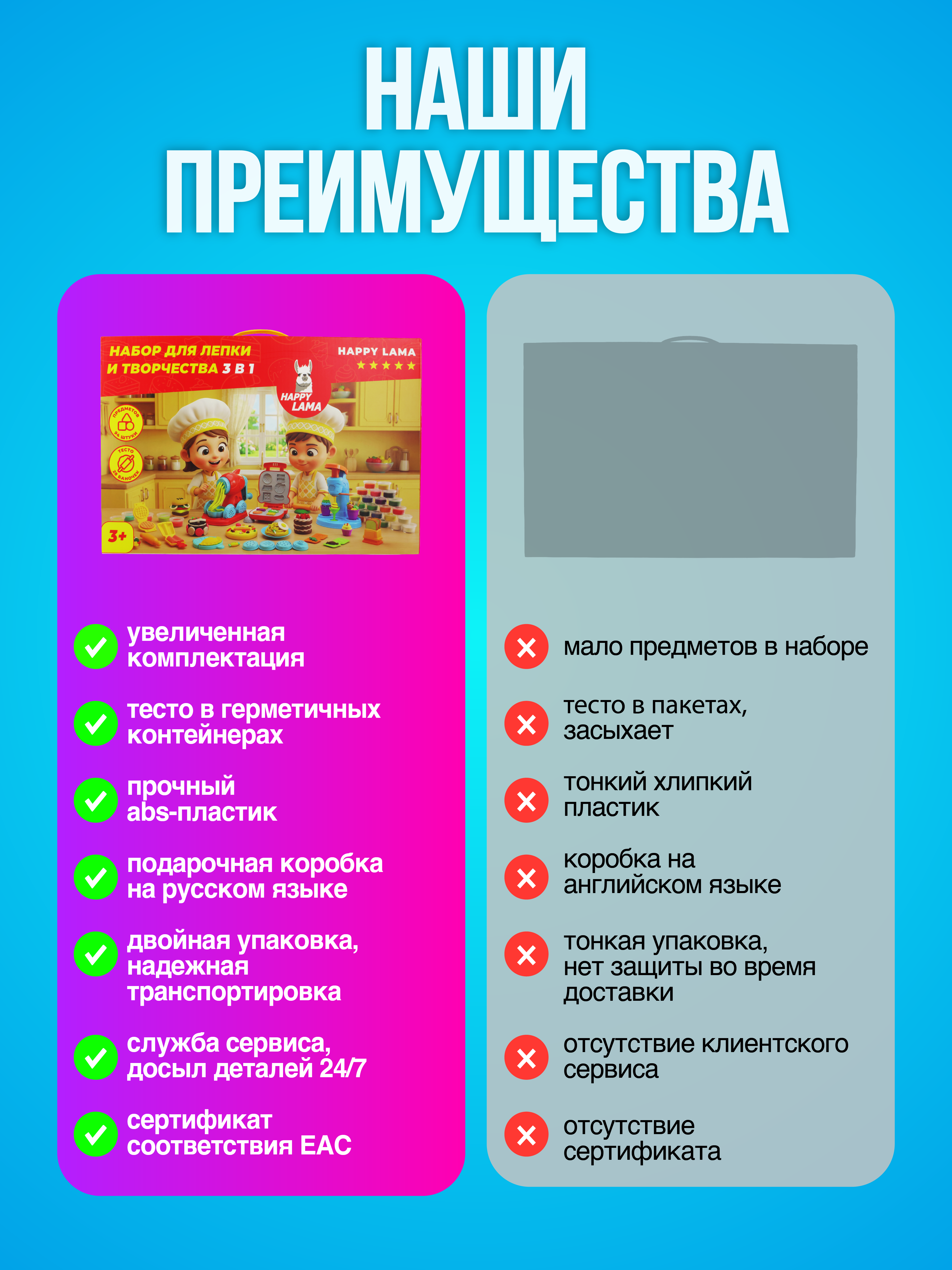 Тесто для лепки HAPPY LAMA игровой набор с формочками 28 цв. - фото 11