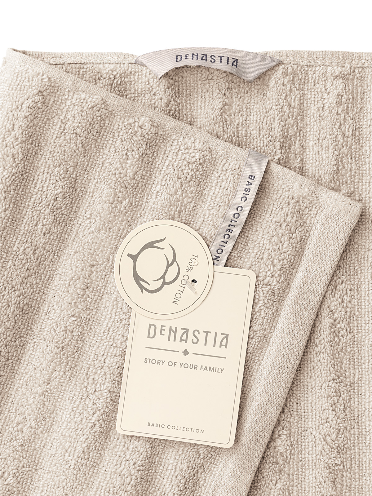 Полотенце махровое DeNASTIA Волна 50x90 см 100% хлопок бежевый - фото 4