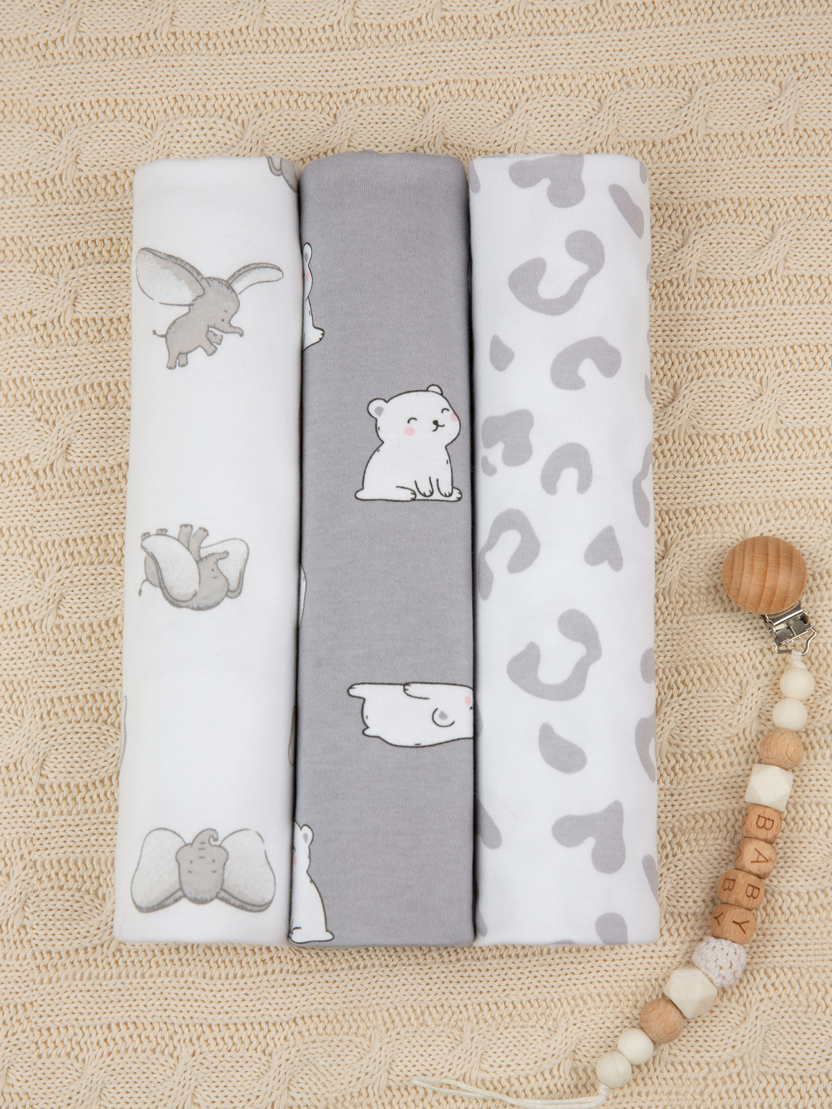 Пелёнка inlovery трикотаж 85х100 см 3 шт. - фото 9