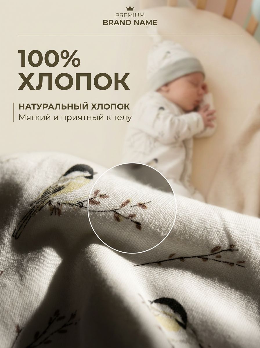 Комбинезон с шапочкой Milkymania 1094синички - фото 7