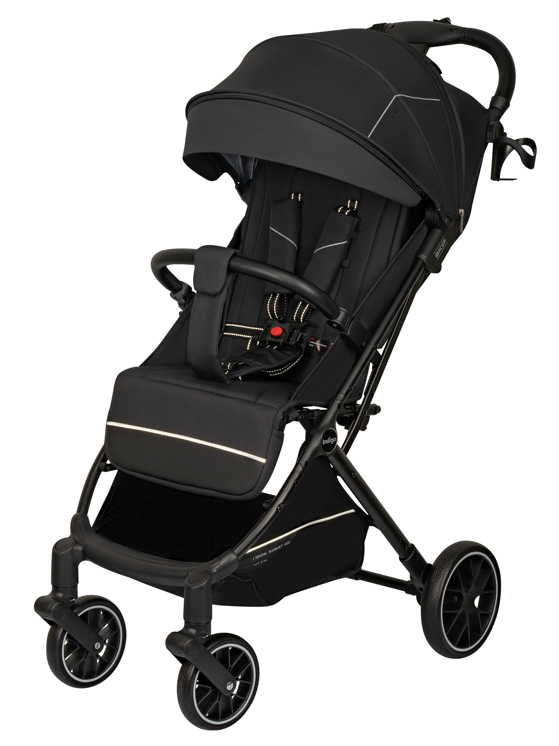 Коляска прогулочная Indigo Skip для путешествий, черный черный - фото 10