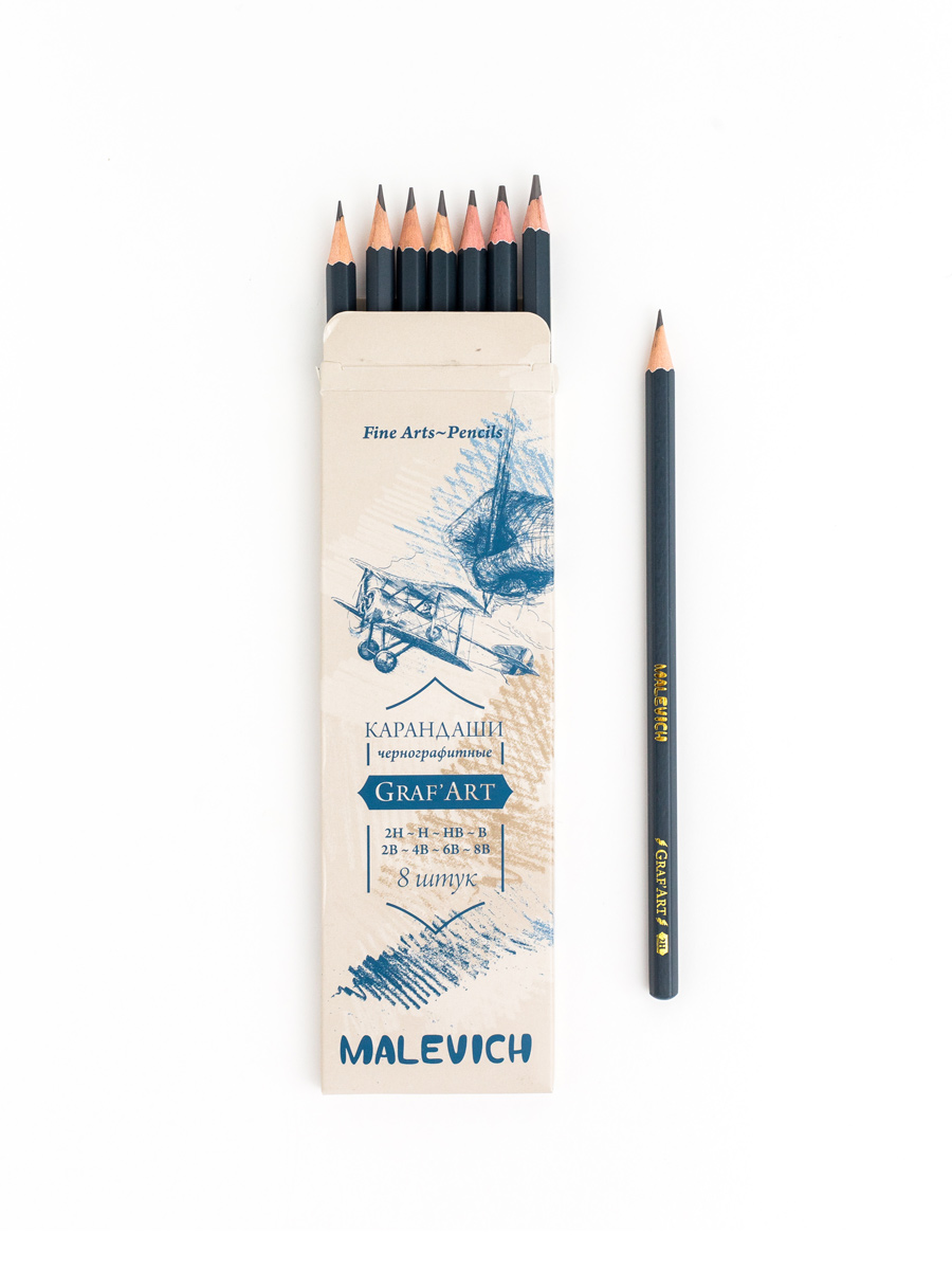 Карандаши чернографитные Малевичъ 8 шт. - фото 8