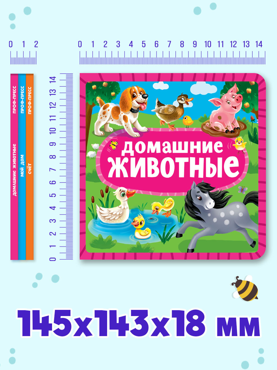 Книжки Проф-Пресс картонные 3 шт. 15х15 см. Домашние животные+мой дом+счёт - фото 7