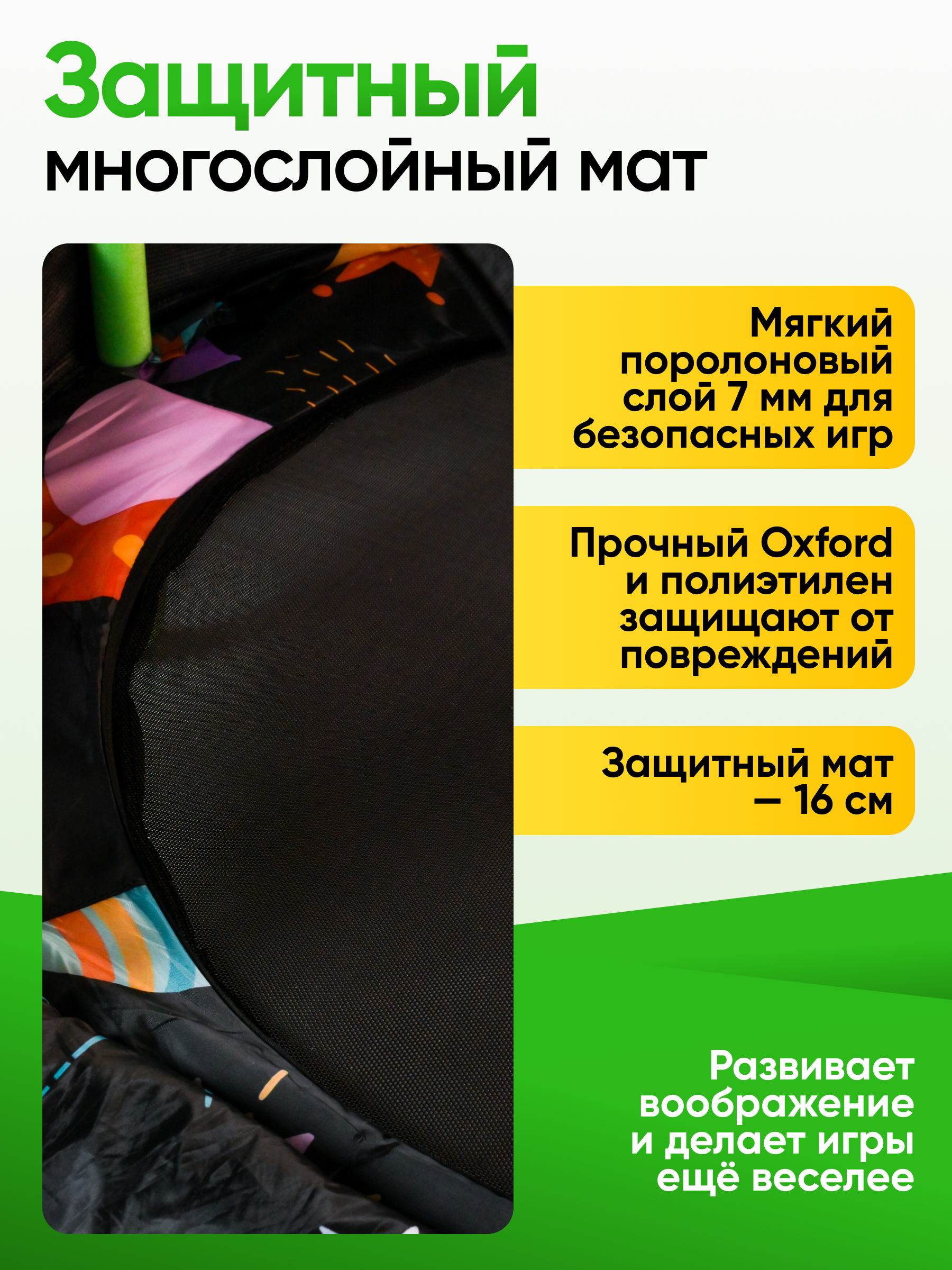 Батут с куполом и сеткой Perfetto Sport ROCKET PS-546-B 48 дюймов или 122 см - фото 5