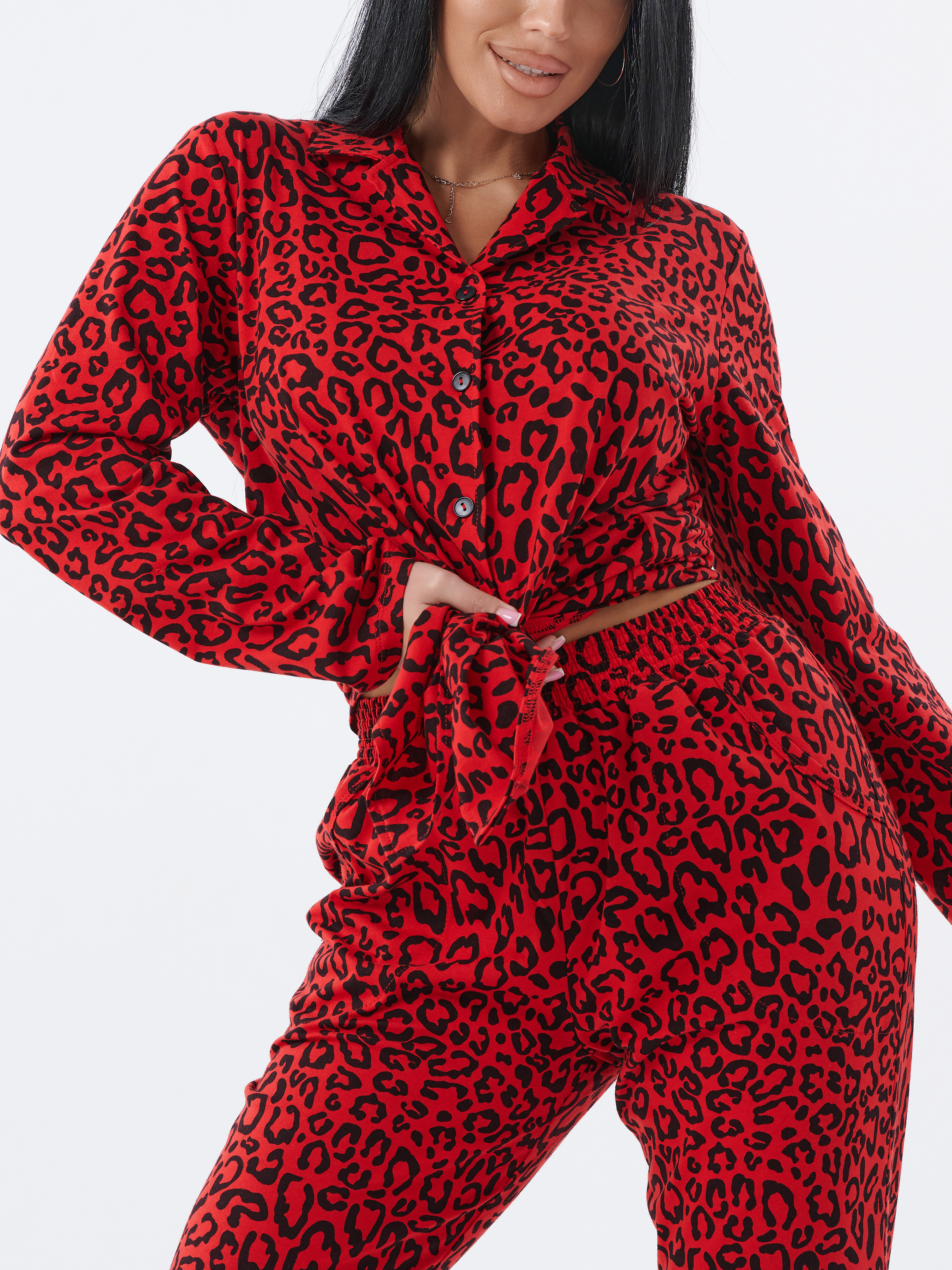Пижама КрутышОк ТЖ-029 красный, леопард - фото 5