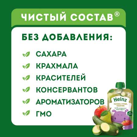 Пюре Heinz яблоко-груша-кабачок 90г с 5месяцев