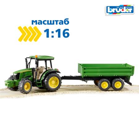 Трактор Bruder John Deere 5115M с прицепом