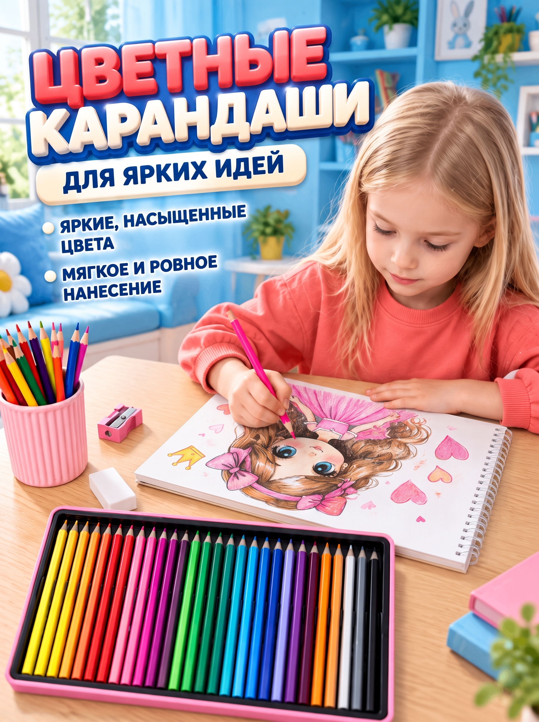 Набор для рисования LABI Девочка Анимэ 147 шт. - фото 5
