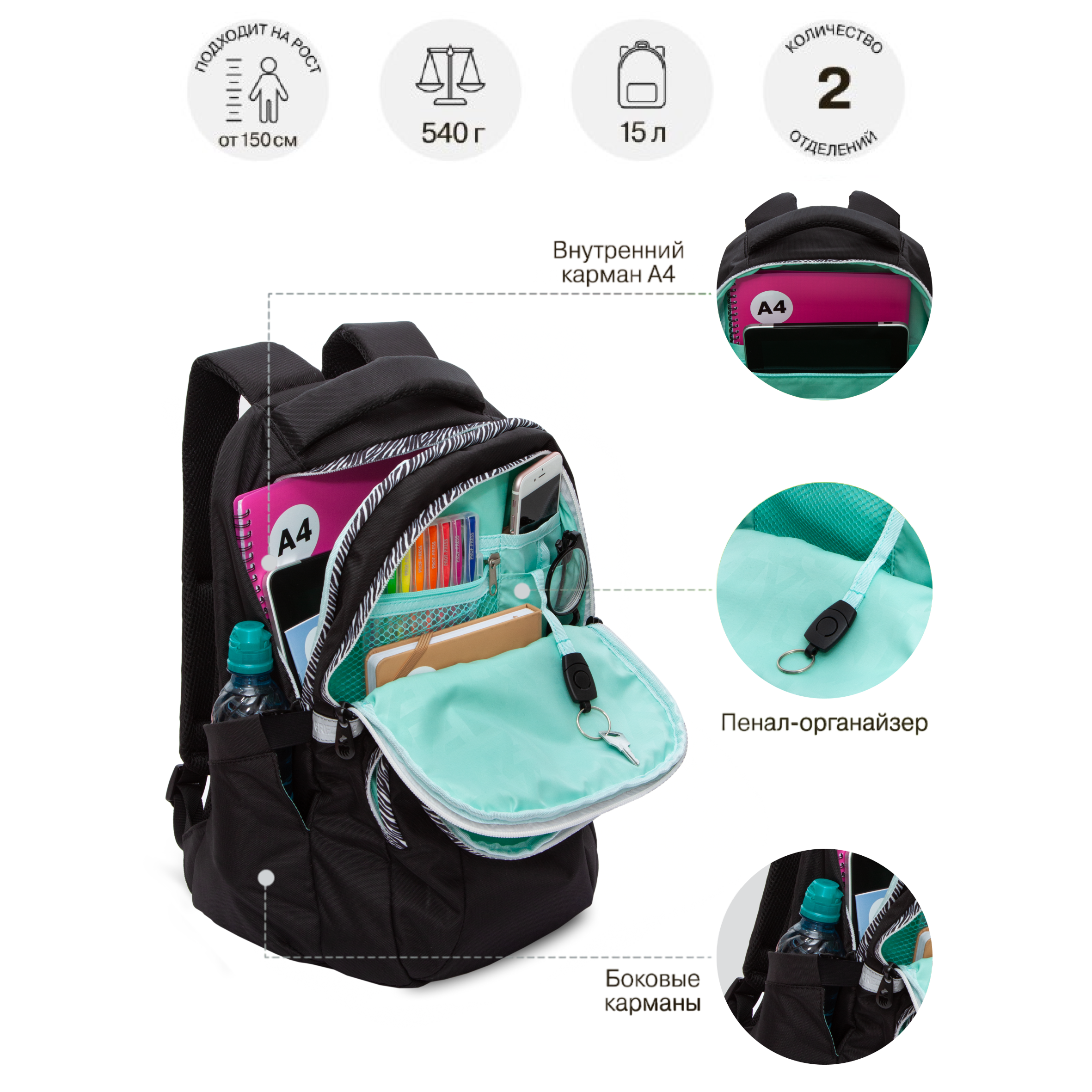 Рюкзак Grizzly для девочки - фото 6