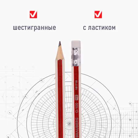 Карандаши чернографитные Brauberg 12 шт.