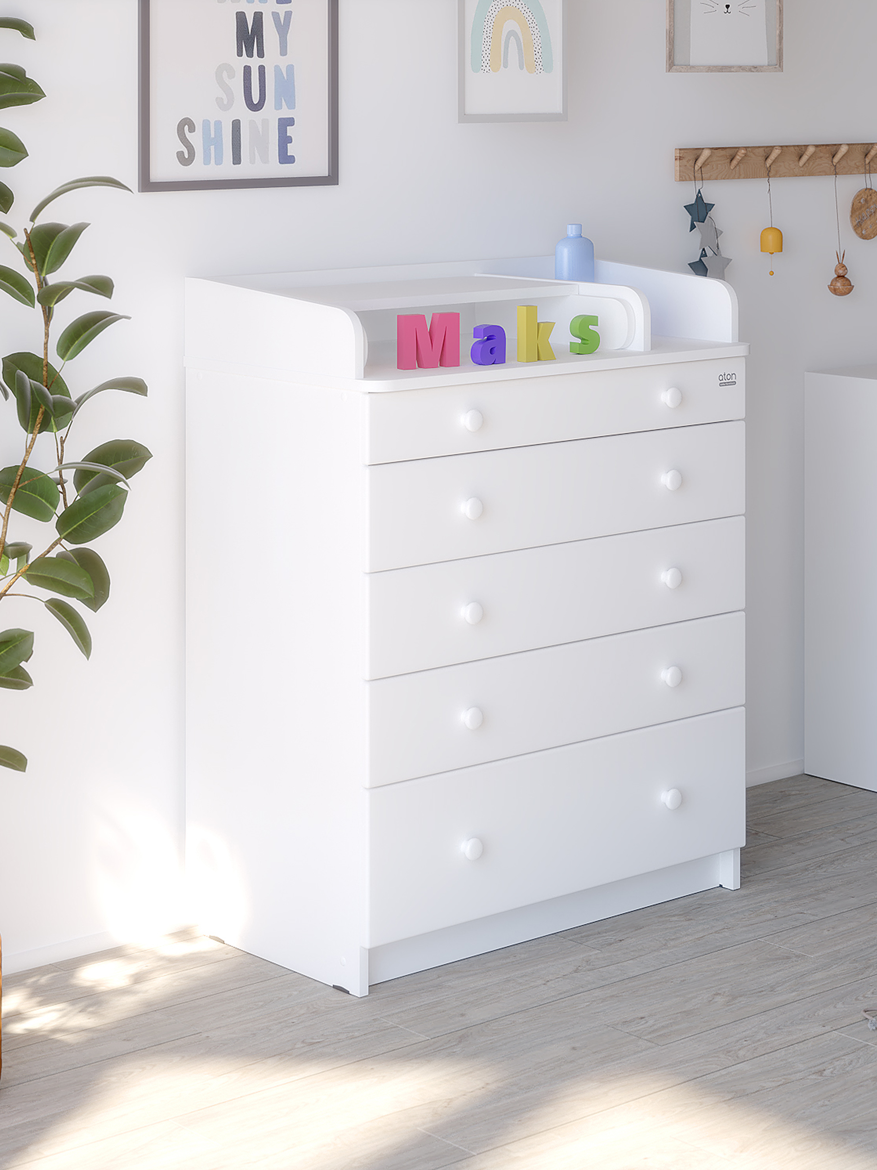 Комод пеленальный Aton Maks белая аляска белый - фото 9