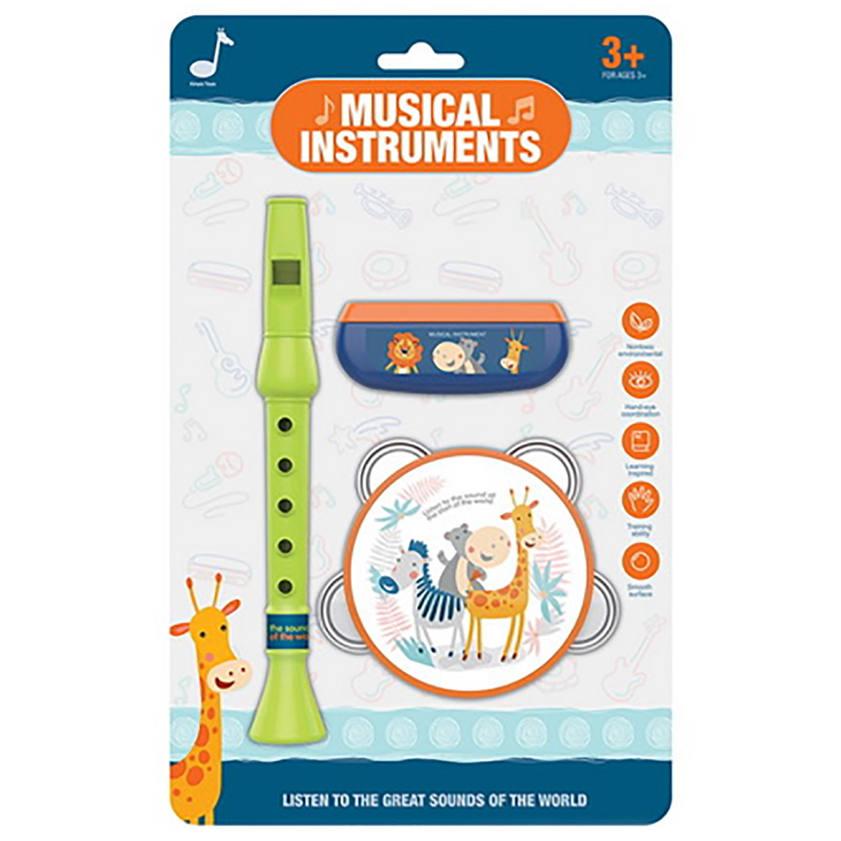 Игрушка музыкальная Veld Co гармошка, флейта, бубен - фото 2