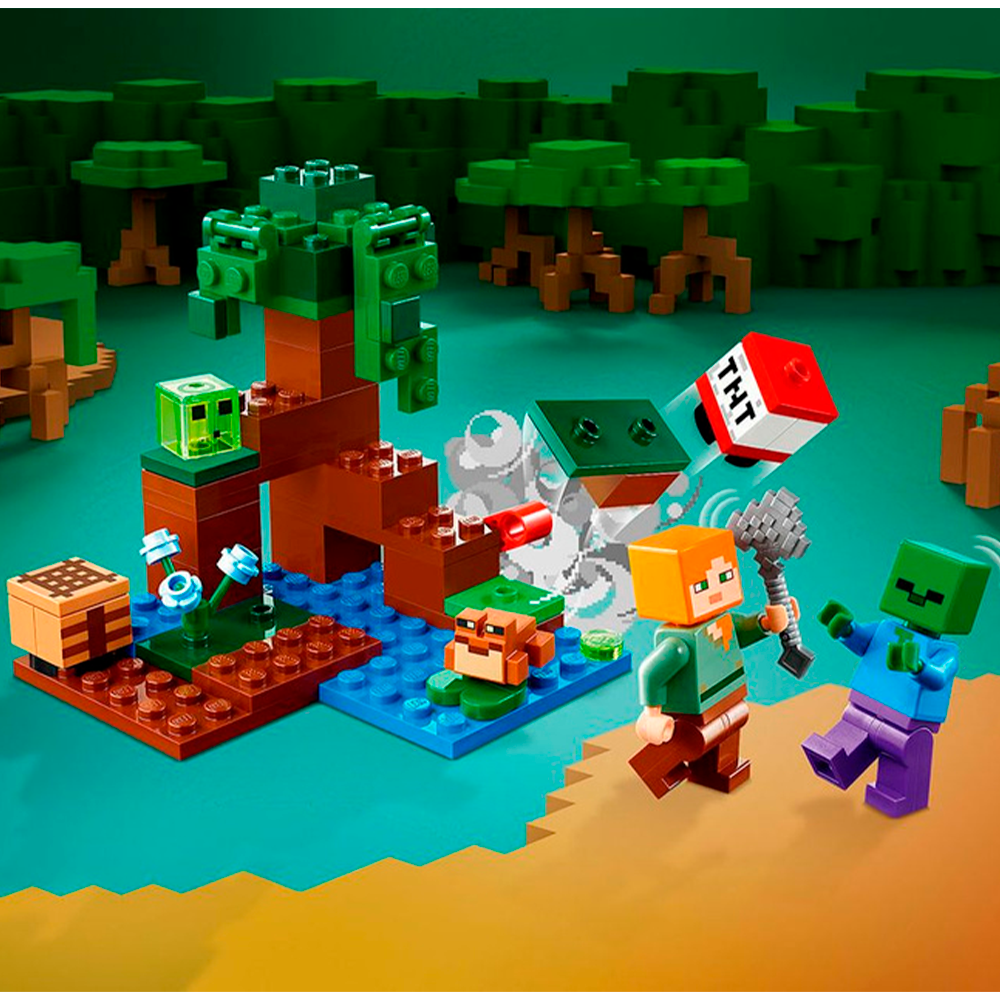 Конструктор LEGO Minecraft Болотное приключение блочный - фото 8