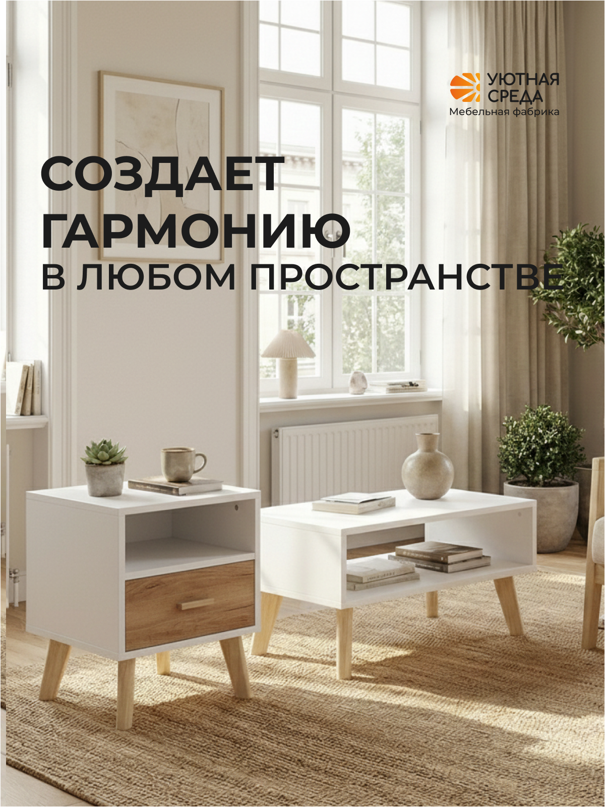 Тумба Уютная среда ТУМ103 (белый, дуб) - фото 15