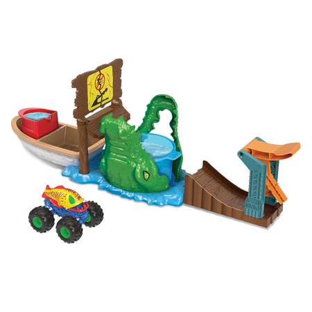 Набор игровой Hot Wheels Monster Trucks Охота на крокодила HGV14