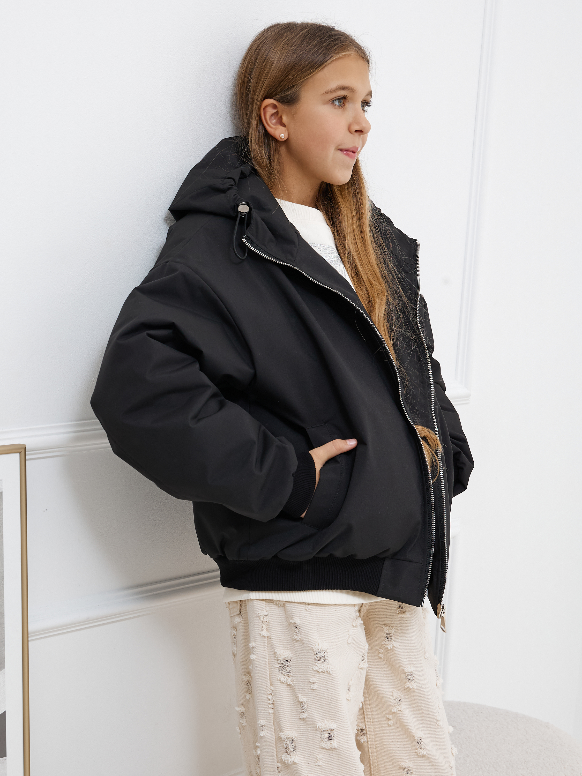 Куртка MIRANAM БомберДетскДевочкиF55Черн - фото 2